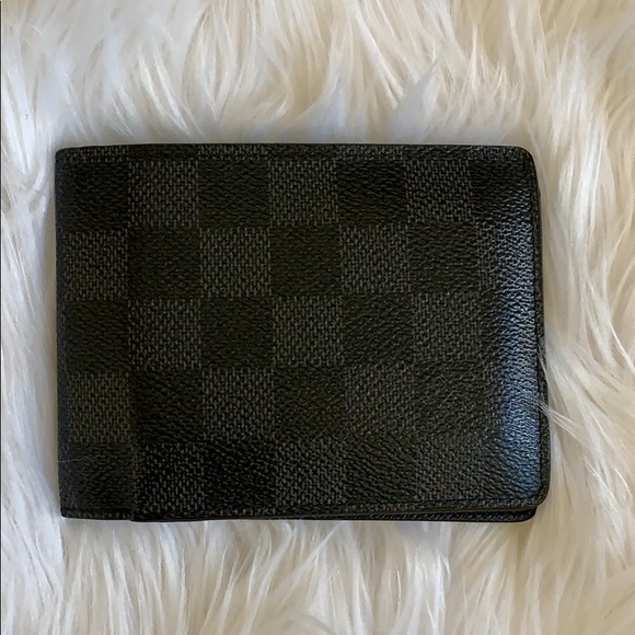 💯 % Authentic Men’s Wallet In Damier Graphite - Picture 1 of 8